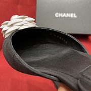 Chanel  White CC Black Fabric Leather Slingback Sandals - 5