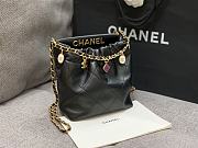 Chanel 22 Handbag Black Gold - 17x16x7cm - 5