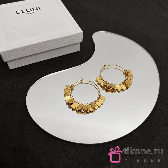 Celine Awesome Hoop Gold Earings - 1