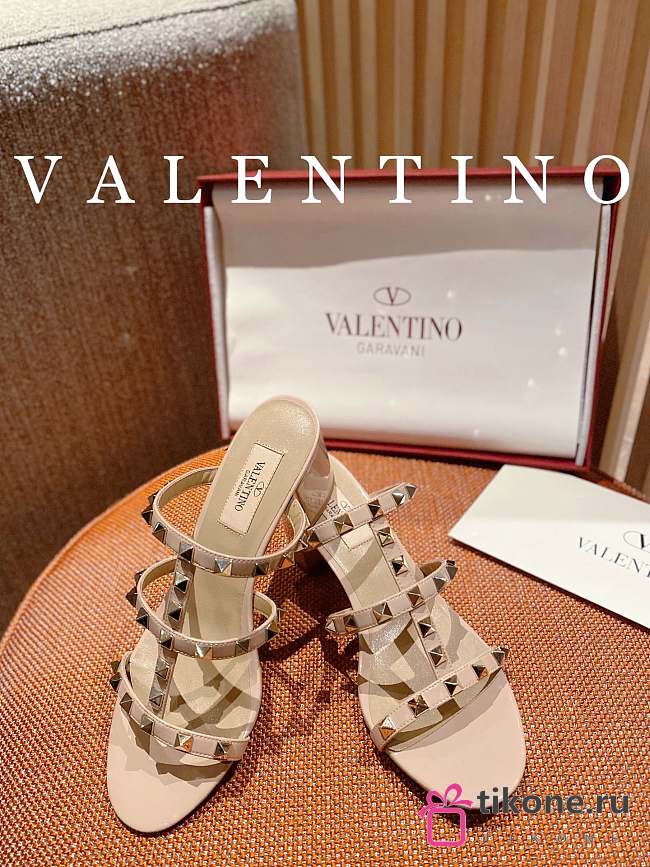 Valentino Garavani Metal Rockstud Sandals Beige - 1