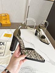 Fendi Leather Black Jacquard Pumps - 5