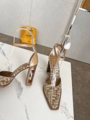 Fendi Apricot Jacquard Pumps  - 3