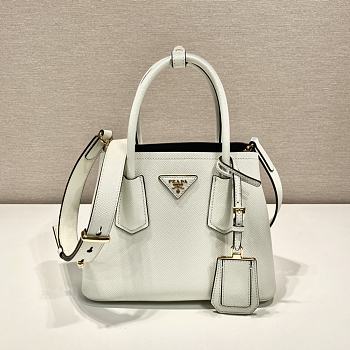 Prada Double Saffiano Leather Gradient White - 25x18.5x12.5cm