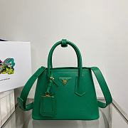 Prada Double Saffiano Leather Green 25x18.5x12.5cm - 1