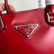 Prada Small Brushed Leather Tote Scarlet - 17.5x15x5cm - 2