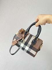 Burberry Mini Bowling Check Canvas & Leather Bag 18.5x11x12cm - 2