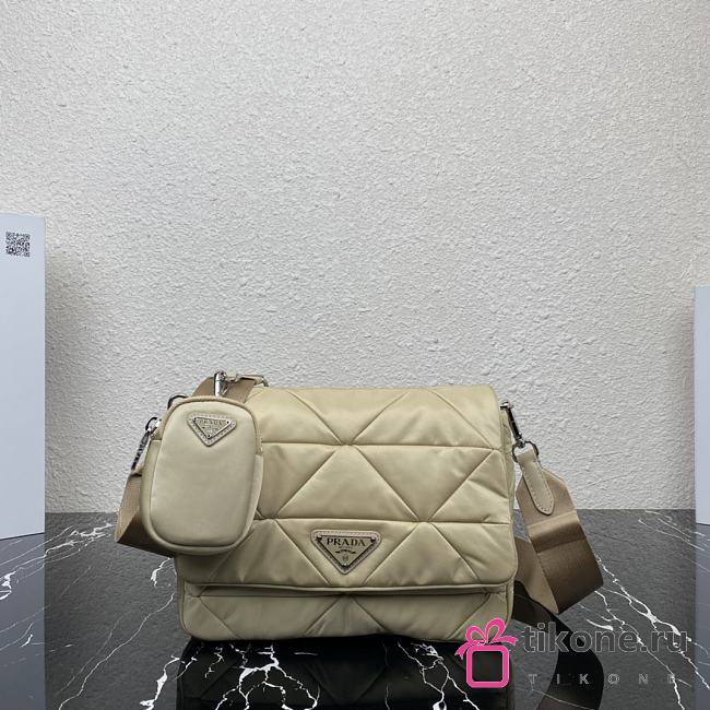 Prada Re-Nylon Padded Dessert Beige - 24cmx17.5cmx8.5cm - 1