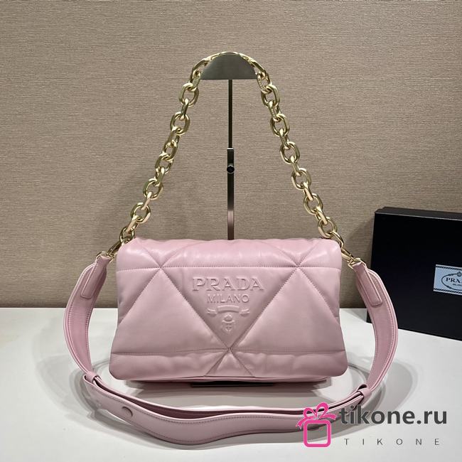 PRADA PADDED NAPPA LEATHER IN PINK 31x19x8.5cm - 1