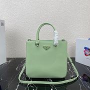 Prada Small Triangle Plaque Tote Light Green - 25x23x6CM - 1