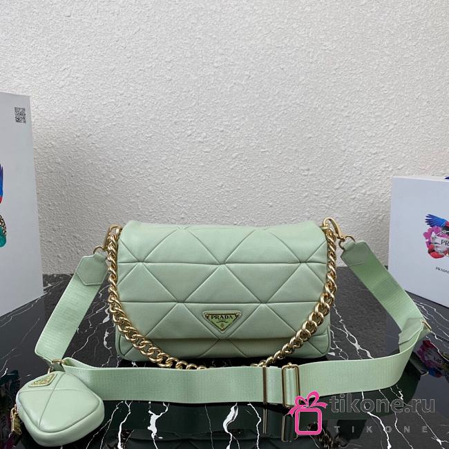 Prada System Nappa Patchwork Light Green - 28x18x7.5cm - 1