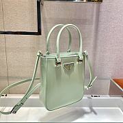 Prada Mini Triangle Plaque Tote Light Green - 15x17.5x5cm - 1