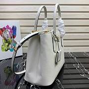 Prada Medium Saffiano Leather Double Bag White - 31x22.5x13.5cm - 3