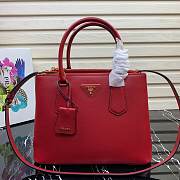 Prada Medium Saffiano Leather Double Bag Red - 31x22.5x13.5cm - 1