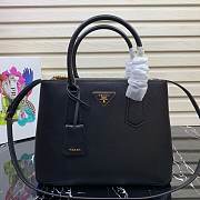 Prada Medium Saffiano Leather Double Bag Black - 31x22.5x13.5cm - 1