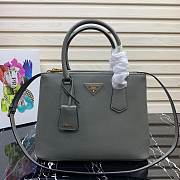 Prada Medium Saffiano Leather Double Bag Grey - 31x22.5x13.5cm - 1