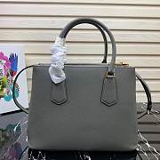 Prada Medium Saffiano Leather Double Bag Grey - 31x22.5x13.5cm - 5