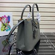 Prada Medium Saffiano Leather Double Bag Grey - 31x22.5x13.5cm - 3