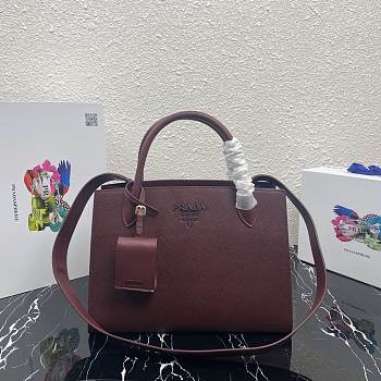  Prada Large Saffiano Leather Double Bag Red - 33×24.5×15cm