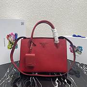  Prada Large Saffiano Leather Double Bag Scarlet - 33×24.5×15cm - 1