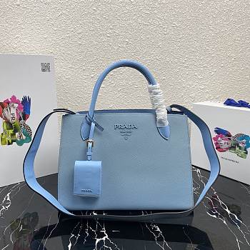  Prada Large Saffiano Leather Double Bag Blue - 33×24.5×15cm