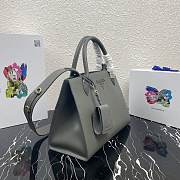  Prada Large Saffiano Leather Double Bag Grey - 33×24.5×15cm - 5