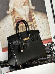 Hermes Birkin 25 Gold Buckle Black Leather  - 1