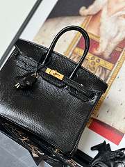 Hermes Birkin 25 Gold Buckle Black Leather  - 2