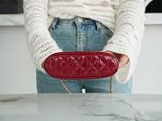 Chanel Mini Patent Leather Shell Bag Red - 11×16×5.5cm - 4