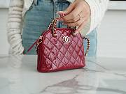 Chanel Mini Patent Leather Shell Bag Red - 11×16×5.5cm - 2