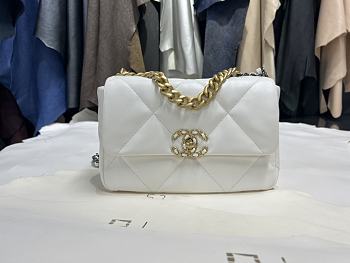 Chanel 19 Flap Bag in Snow White 26cm