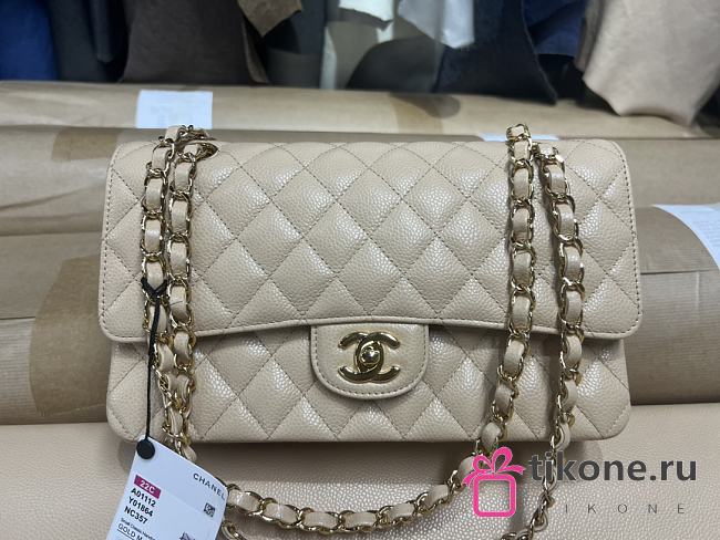 Chanel Classic Caviar Medium Apricot Color Size 25cm - 1