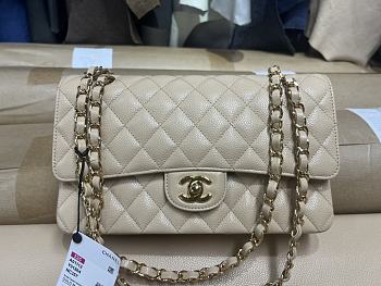 Chanel Classic Caviar Medium Apricot Color Size 25cm