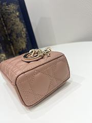 Dior Micro Lady D-Joy Bag Powder Pink - 16x5x9cm - 3