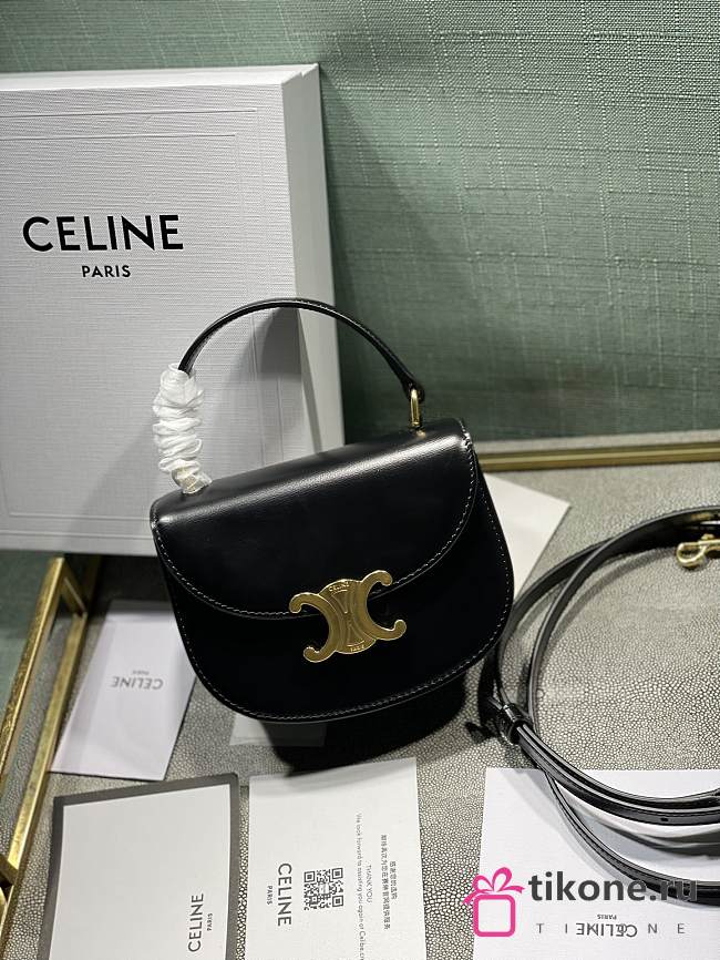 Celine Triomphe Lisa Mini Black - 15.5x11.5x5cm - 1