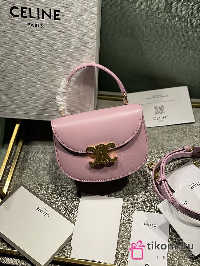 Celine Triomphe Lisa Mini Pink - 15.5x11.5x5cm - 1