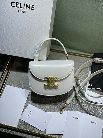 Celine Triomphe Lisa Mini White - 15.5x11.5x5cm