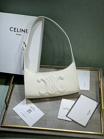 Celine Cuir Triomphe White - 24x13x5cm