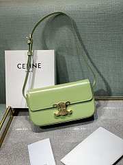 Celine Triomphe Shoulder Bag In Light Green - 20x10x4cm - 1