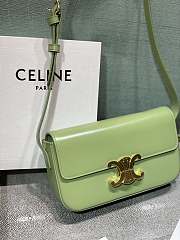 Celine Triomphe Shoulder Bag In Light Green - 20x10x4cm - 4