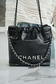 Chanel 22 Mini Bag Black With Silver Chain - 19×20×6cm - 1