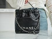 Chanel 22 Mini Bag Black With Silver Chain - 19×20×6cm - 3