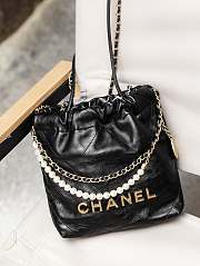 Chanel 22 Mini Bag Black With Pearl Chain - 20x18x6.5Cm - 3