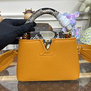 LV Capucines Mini Handbag Orange Taurillon Leather and Python Skin - 2