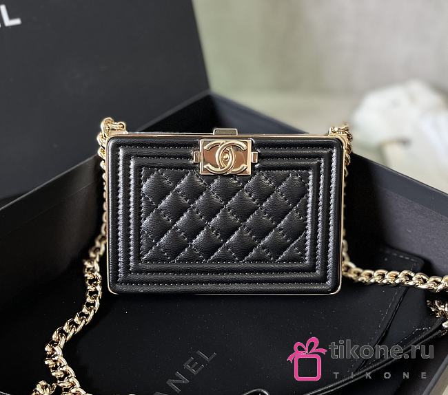 Chanel Boy Mini Bag Black- 11x7.5x2.4cm - 1