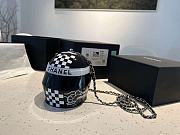 Chanel Helmet Minaudiere Black and White - 3