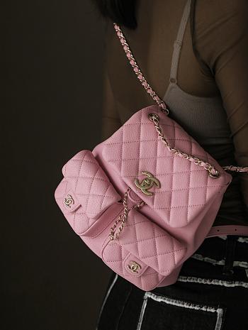 Chanel 23A Duma Backpack Large Caviar Pink - 20.5x20x11.5cm