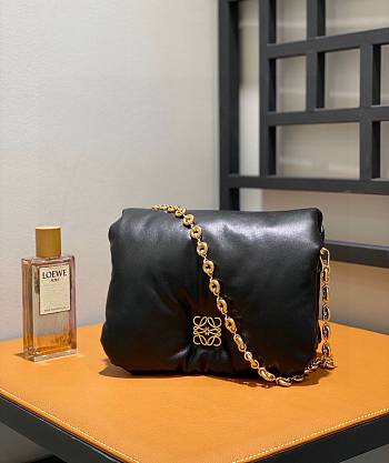 Loewe Goya Pillow Lambskin Black Bag - 23x6x13cm