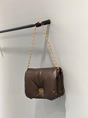 Loewe Goya Pillow Lambskin Brown Bag - 23x6x13cm - 3