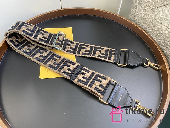 Fendi Shoulder Strap FF Brown  - 1