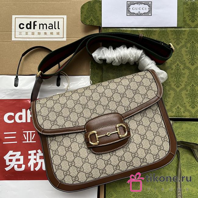 Gucci Horsebit 1955 GG Supreme Brown - 30x21x7.5cm - 1